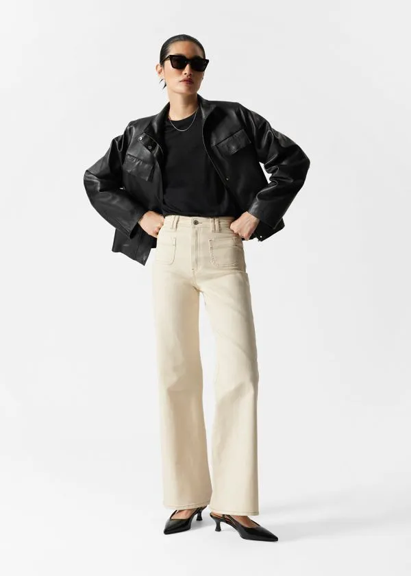 Women Jeans and Other Stories HighWaist Flared Jeans Cream