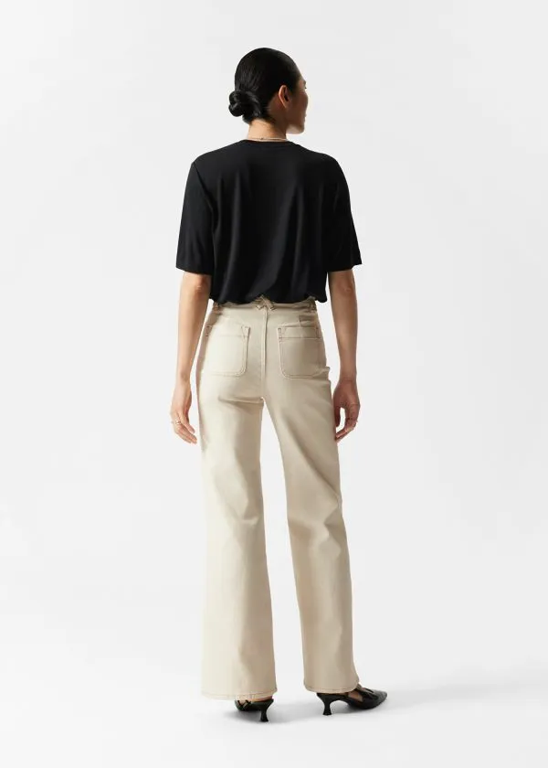 Women Jeans and Other Stories HighWaist Flared Jeans Cream