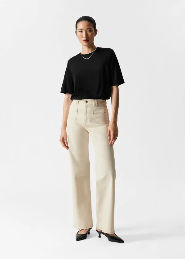Women Jeans and Other Stories HighWaist Flared Jeans Cream