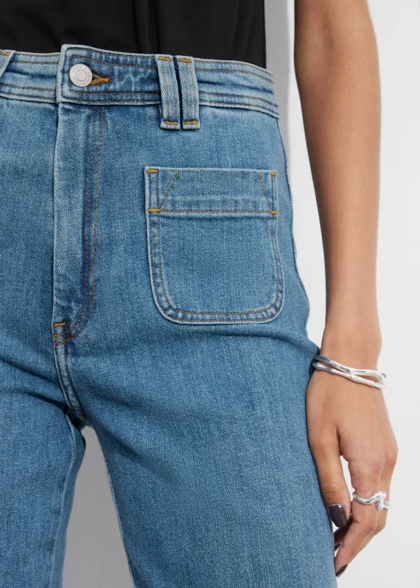 Women Jeans and Other Stories HighWaist Flared Jeans Mid Blue