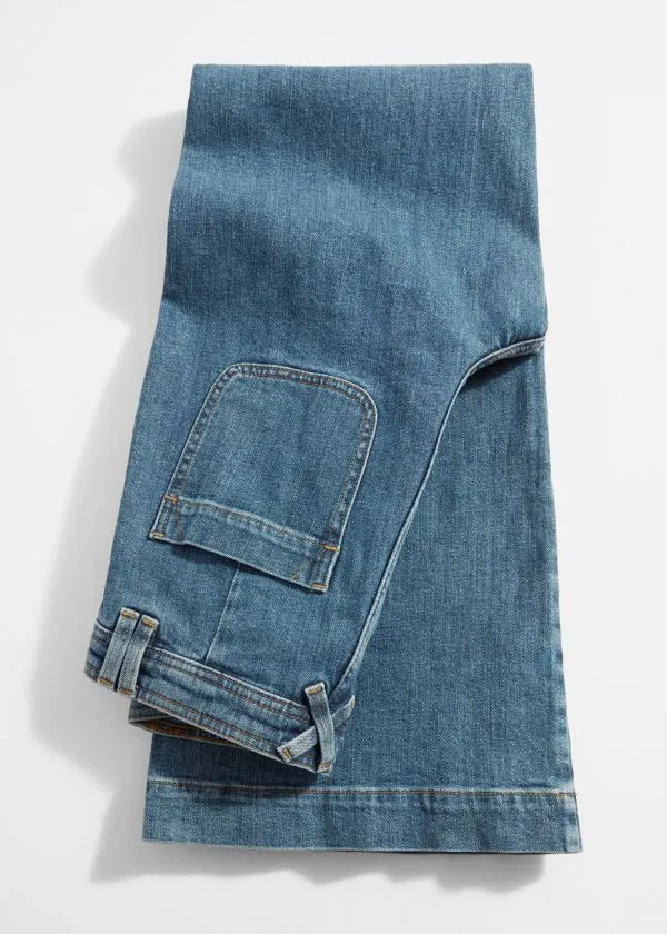 Women Jeans and Other Stories HighWaist Flared Jeans Mid Blue