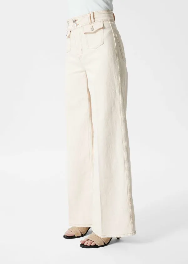 Women Jeans and Other Stories PressCrease Flared Jeans Cream