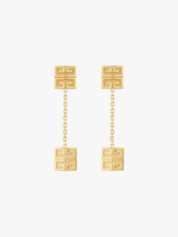 Women Jewelry Givenchy 4G Pendant Earrings In Metal Golden Yellow
