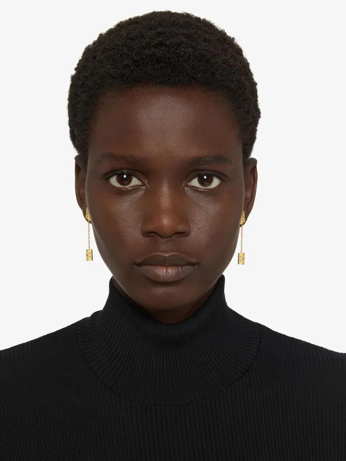 Women Jewelry Givenchy 4G Pendant Earrings In Metal Golden Yellow