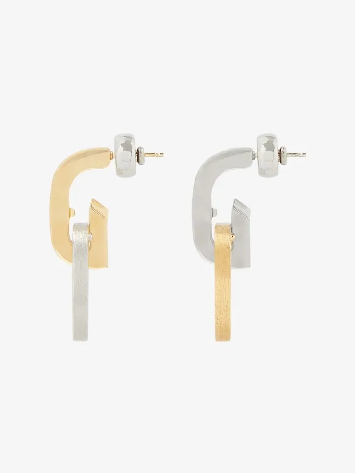 Women Jewelry Givenchy G Link Asymmetrical Earrings Goldensilvery