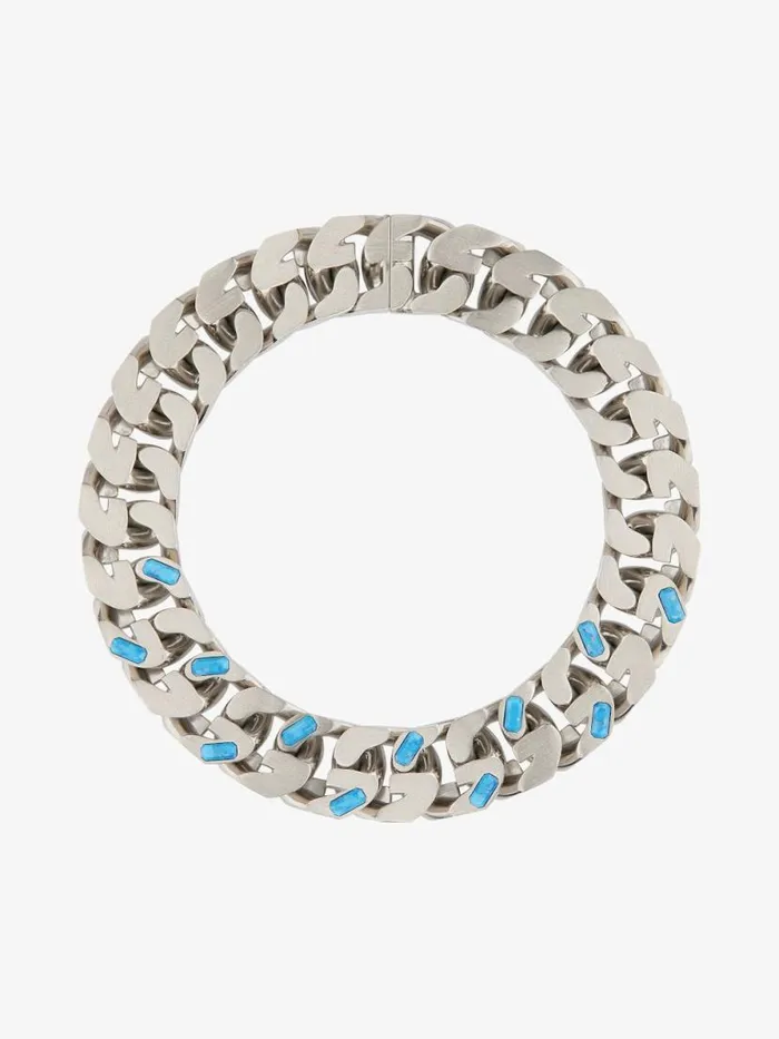 Women Jewelry Givenchy Medium G Chain Necklace In Metal And Resin Turquoise