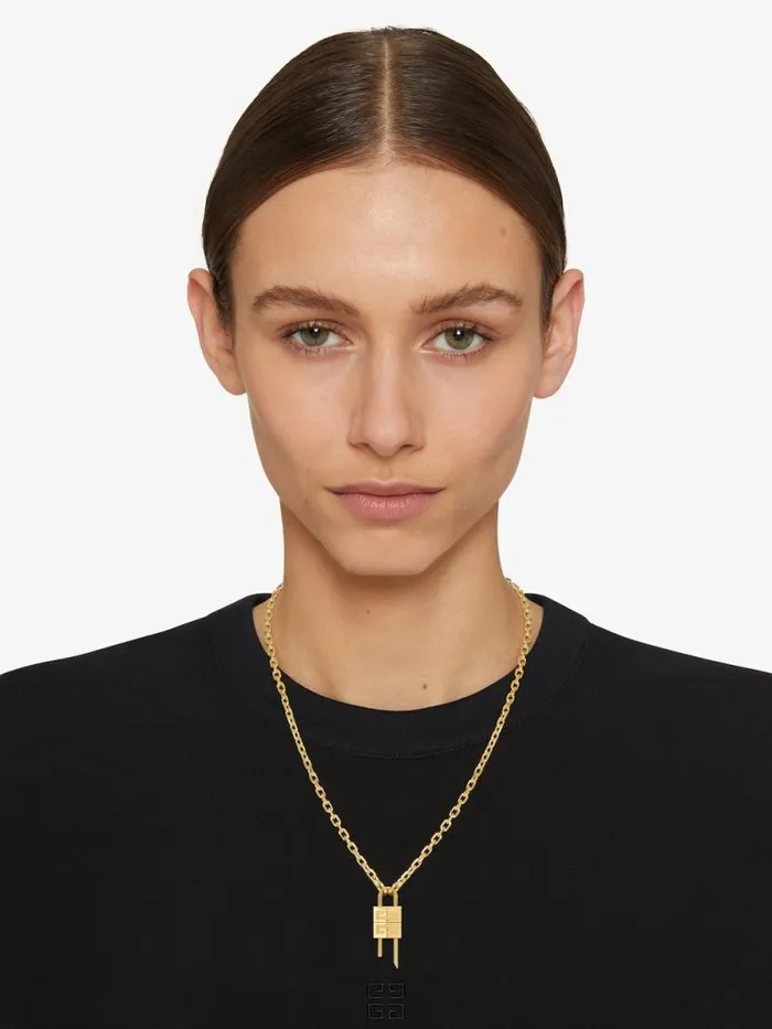 Women Jewelry Givenchy Mini Lock Necklace In Metal Golden Yellow Women Jewelry Givenchy Mini Lock Necklace In Metal Golden Yellow