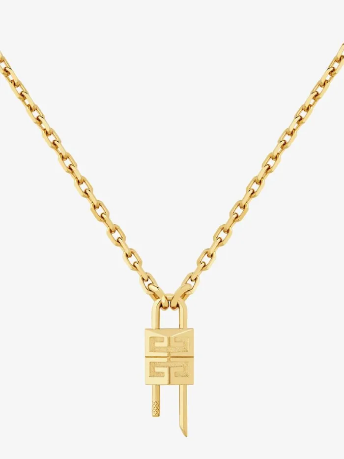 Women Jewelry Givenchy Mini Lock Necklace In Metal Golden Yellow Women Jewelry Givenchy Mini Lock Necklace In Metal Golden Yellow