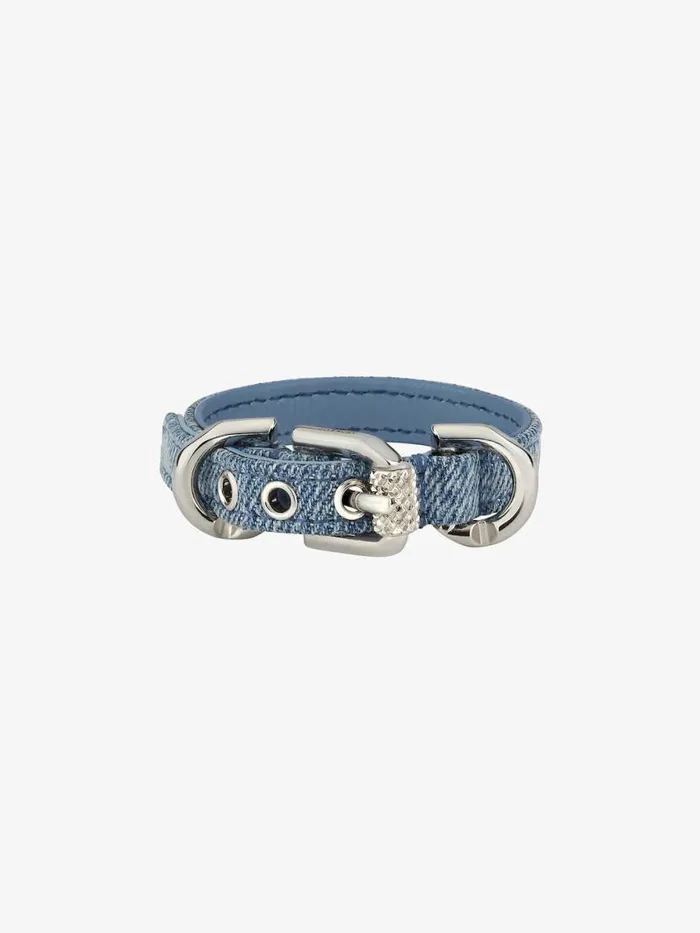 Women Jewelry Givenchy Voyou Bracelet In Denim And Metal Denim Blue