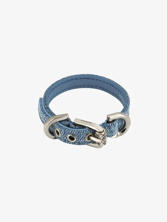 Women Jewelry Givenchy Voyou Bracelet In Denim And Metal Denim Blue Women Jewelry Givenchy Voyou Bracelet In Denim And Metal Denim Blue