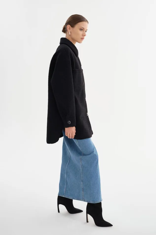 Women KANE Sherpa Shacket Black LAMARQUE Sherpa Women KANE Sherpa Shacket Black LAMARQUE Sherpa