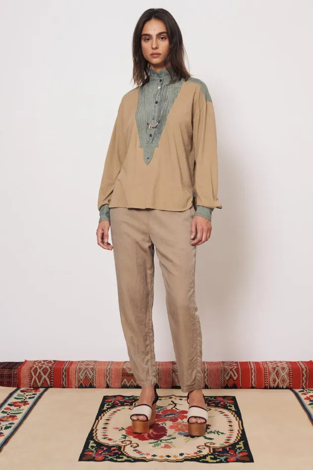 Women Khaki Fez Pant Raquel Allegra Bottoms