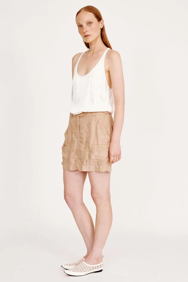 Women Khaki Santa Monica Skirt Raquel Allegra Bottoms