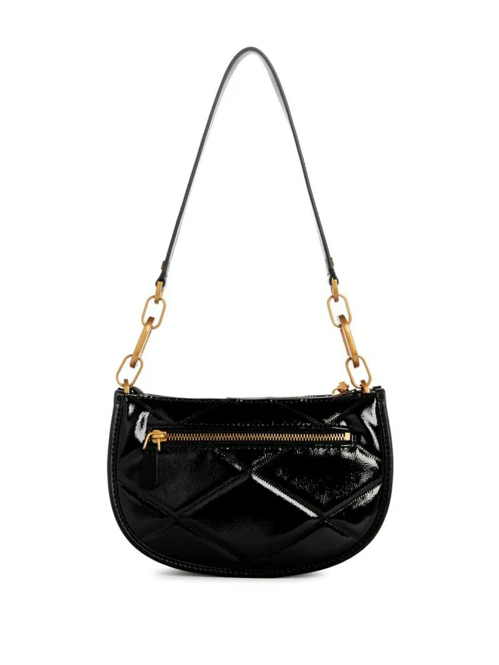 WomenKids GUESS Cilian Quilted Saddle Shoulder Bag Black Handbags WomenKids GUESS Cilian Quilted Saddle Shoulder Bag Black Handbags