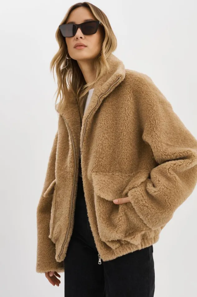 Women KIM Sherpa Jacket Taupe LAMARQUE Sherpa