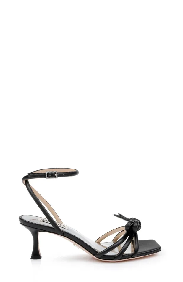 Women Kitten Heel Badgley Mischka Loyalty Knot Detail Sandal Black