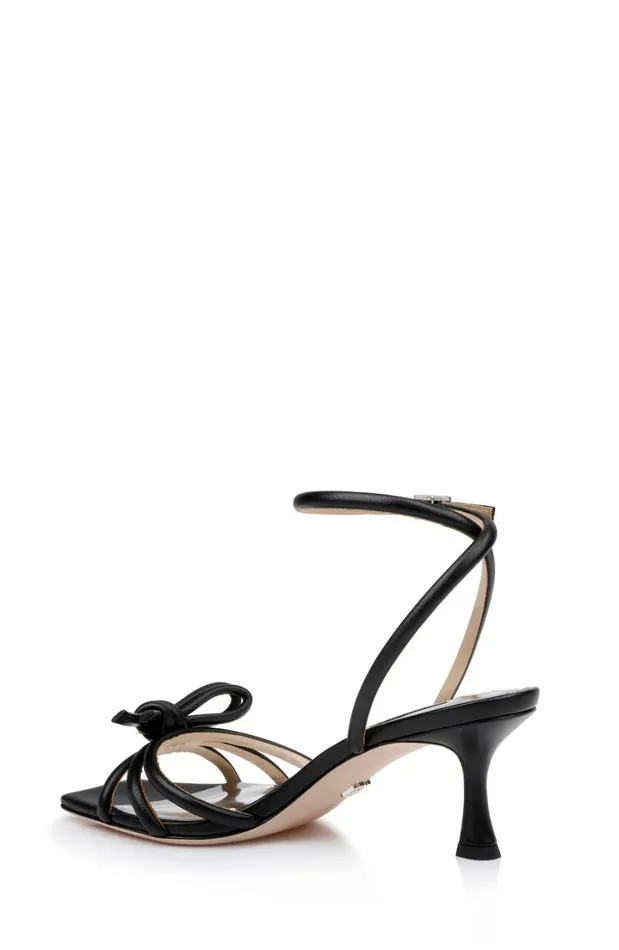 Women Kitten Heel Badgley Mischka Loyalty Knot Detail Sandal Black