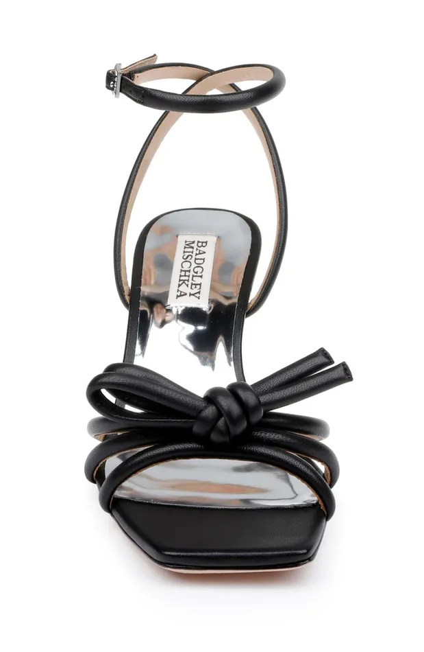 Women Kitten Heel Badgley Mischka Loyalty Knot Detail Sandal Black