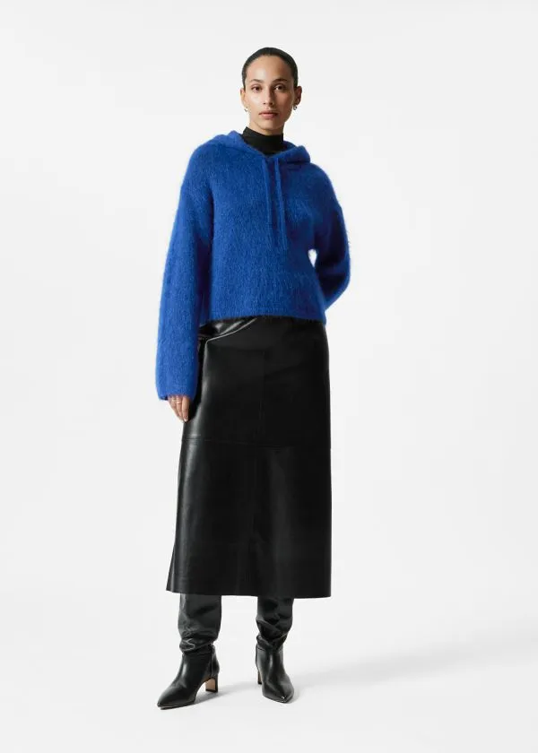 Women Knitwear and Other Stories Knitted MohairBlend Hoodie Cobalt