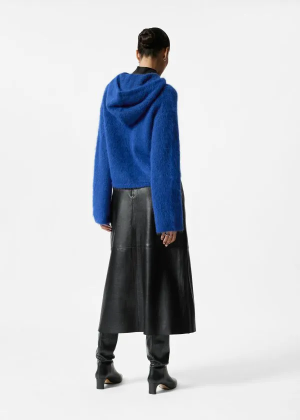 Women Knitwear and Other Stories Knitted MohairBlend Hoodie Cobalt