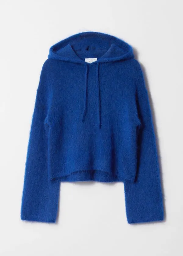 Women Knitwear and Other Stories Knitted MohairBlend Hoodie Cobalt