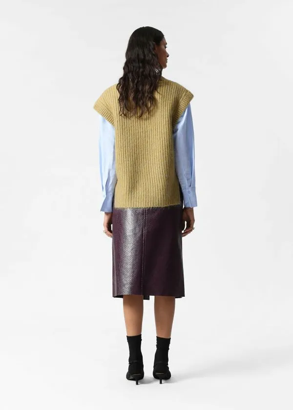Women Knitwear and Other Stories Knitted MohairBlend VNeck Vest Khaki Green
