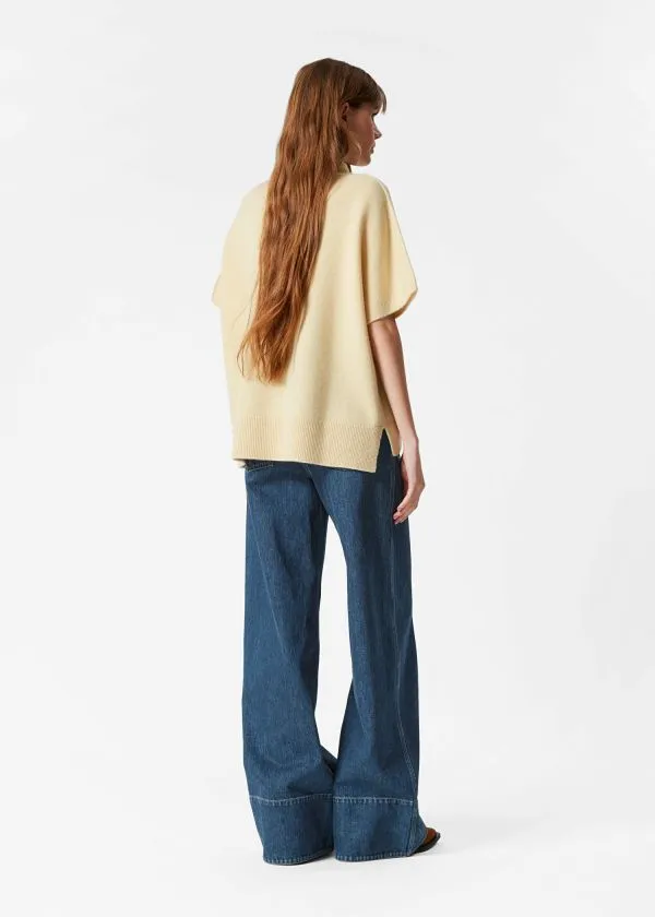 Women Knitwear and Other Stories Knitted Wool BatwingSleeve Top Yellow