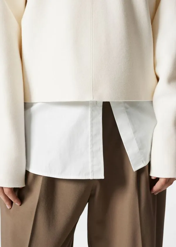 Women Knitwear and Other Stories MockNeck DoubleKnit Jumper Ivory