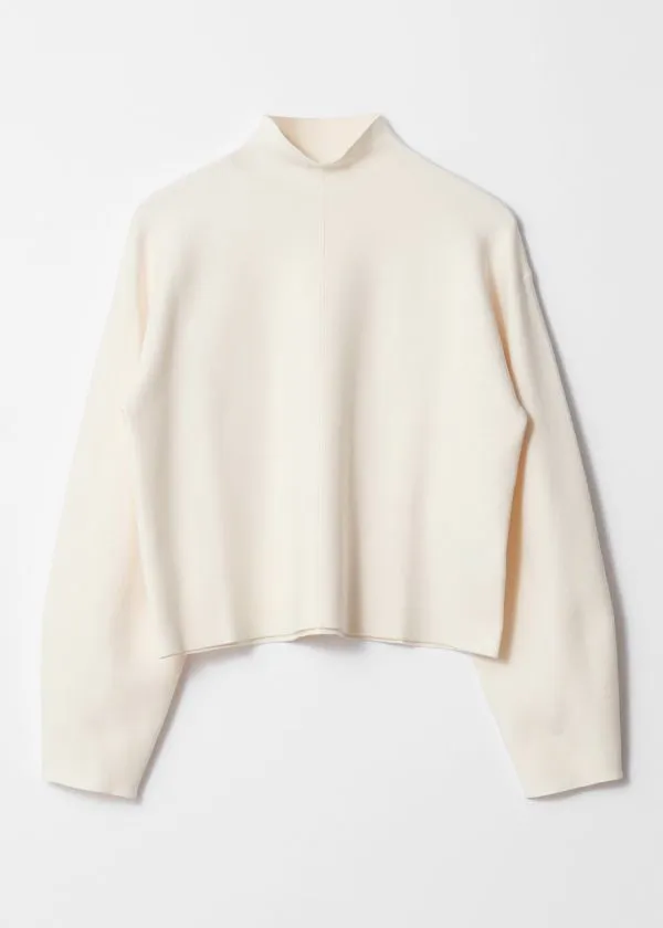 Women Knitwear and Other Stories MockNeck DoubleKnit Jumper Ivory