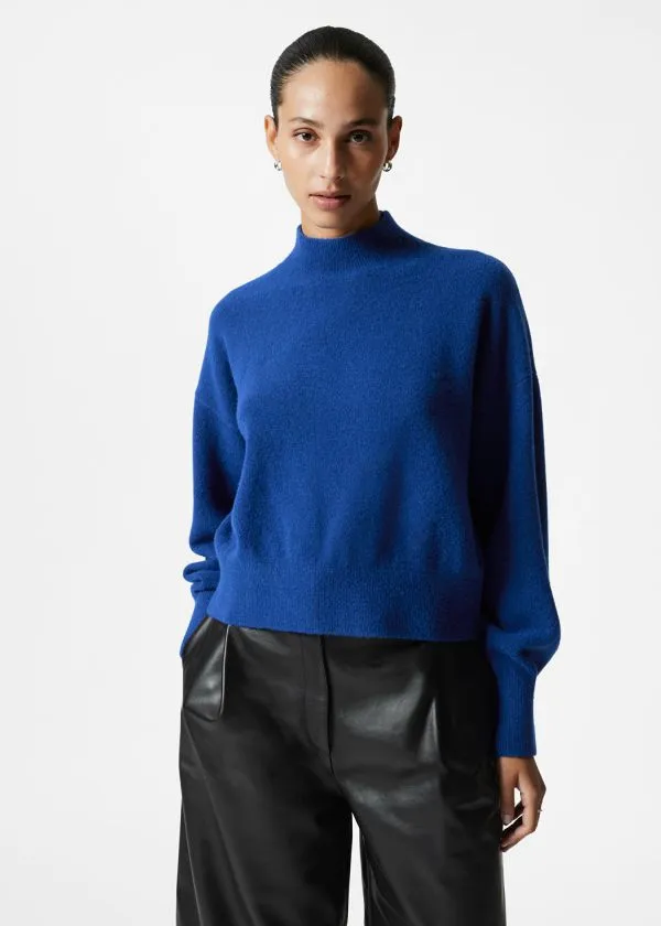 Women Knitwear and Other Stories MockNeck Sweater Royal Blue