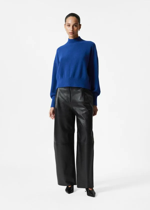 Women Knitwear and Other Stories MockNeck Sweater Royal Blue