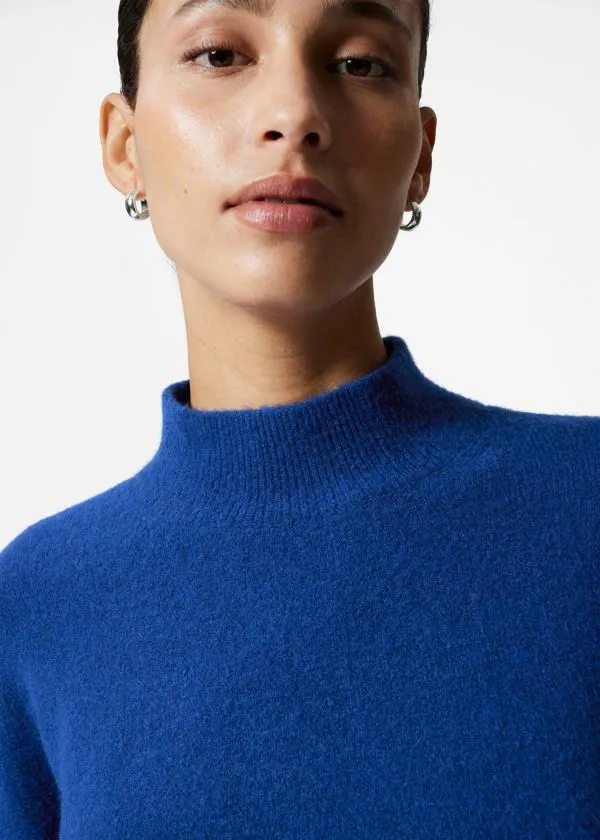 Women Knitwear and Other Stories MockNeck Sweater Royal Blue