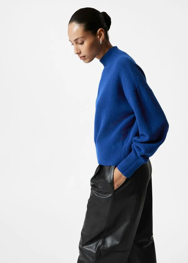 Women Knitwear and Other Stories MockNeck Sweater Royal Blue
