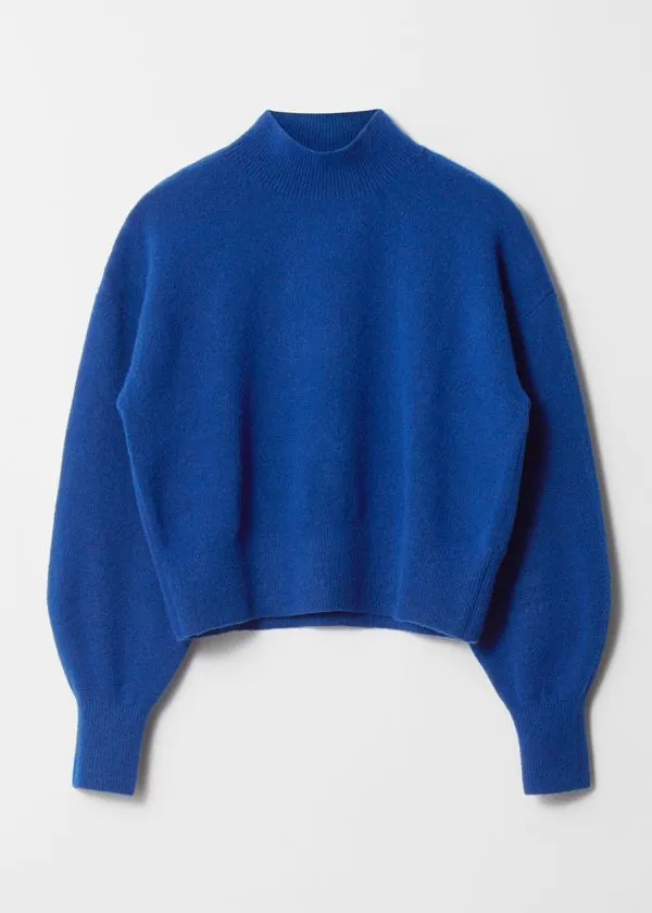 Women Knitwear and Other Stories MockNeck Sweater Royal Blue