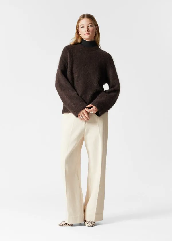 Women Knitwear and Other Stories MohairBlend Jumper Dark Brown Women Knitwear and Other Stories MohairBlend Jumper Dark Brown