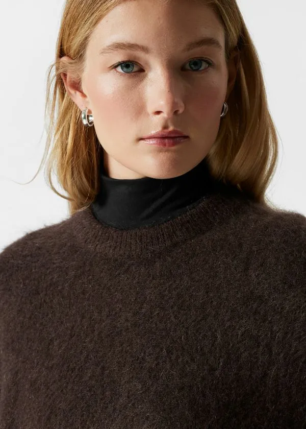 Women Knitwear and Other Stories MohairBlend Jumper Dark Brown Women Knitwear and Other Stories MohairBlend Jumper Dark Brown
