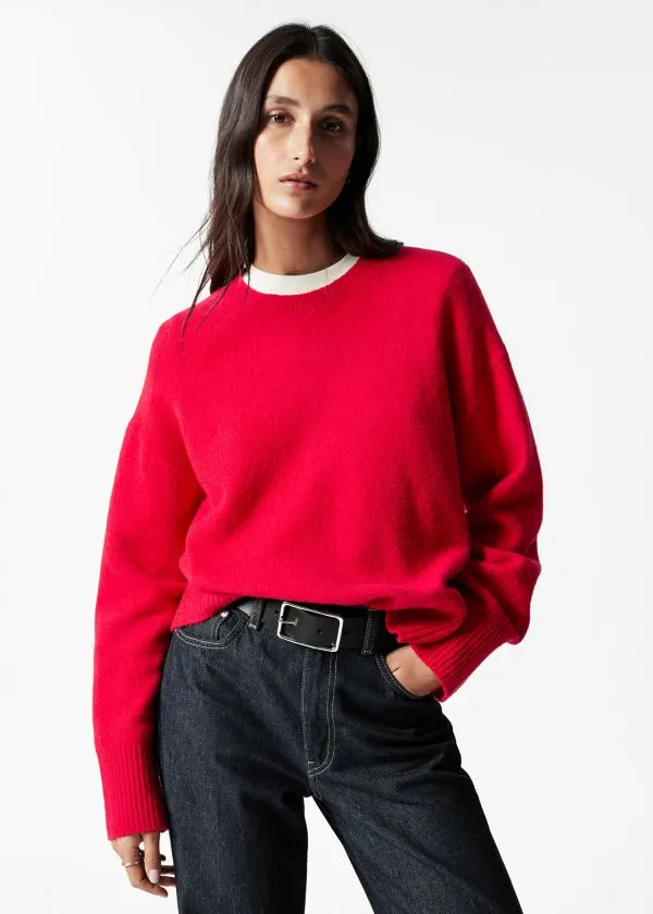 Women Knitwear and Other Stories Relaxed Knit Jumper Red
