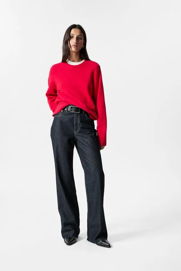 Women Knitwear and Other Stories Relaxed Knit Jumper Red