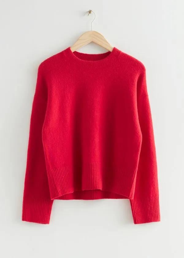 Women Knitwear and Other Stories Relaxed Knit Jumper Red