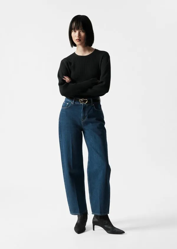 Women Knitwear and Other Stories RibKnit Top Black