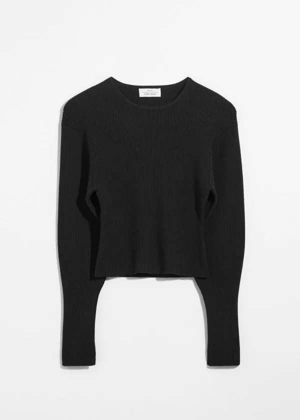 Women Knitwear and Other Stories RibKnit Top Black