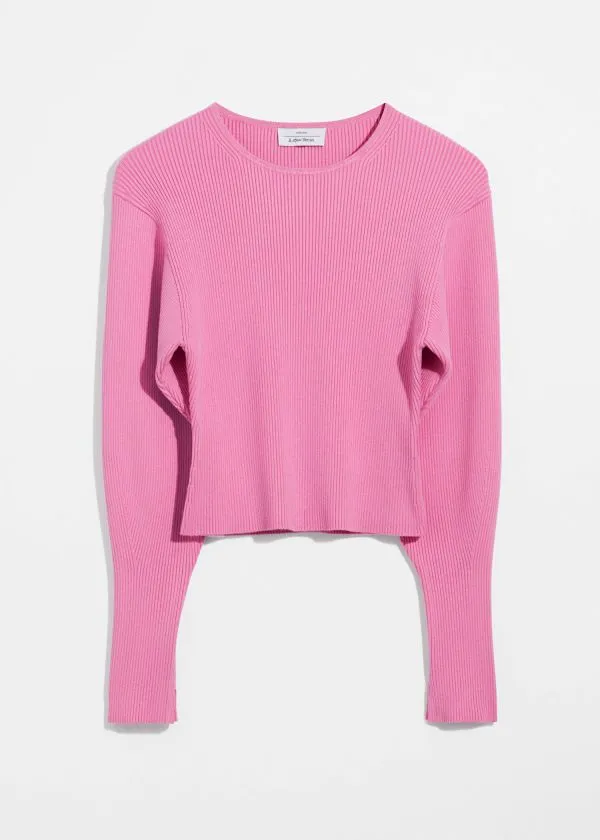 Women Knitwear and Other Stories RibKnit Top Pink