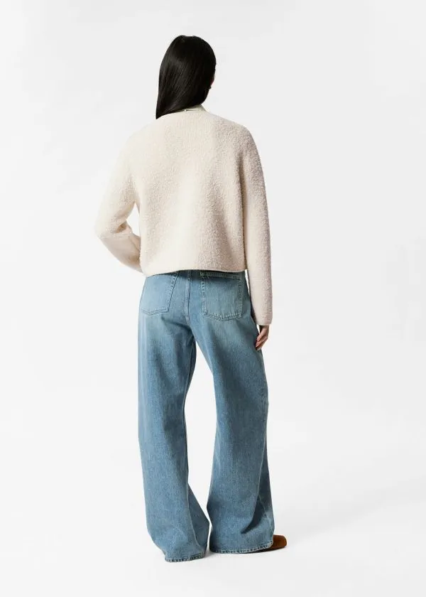 Women Knitwear and Other Stories Textured Glitter Cardigan White