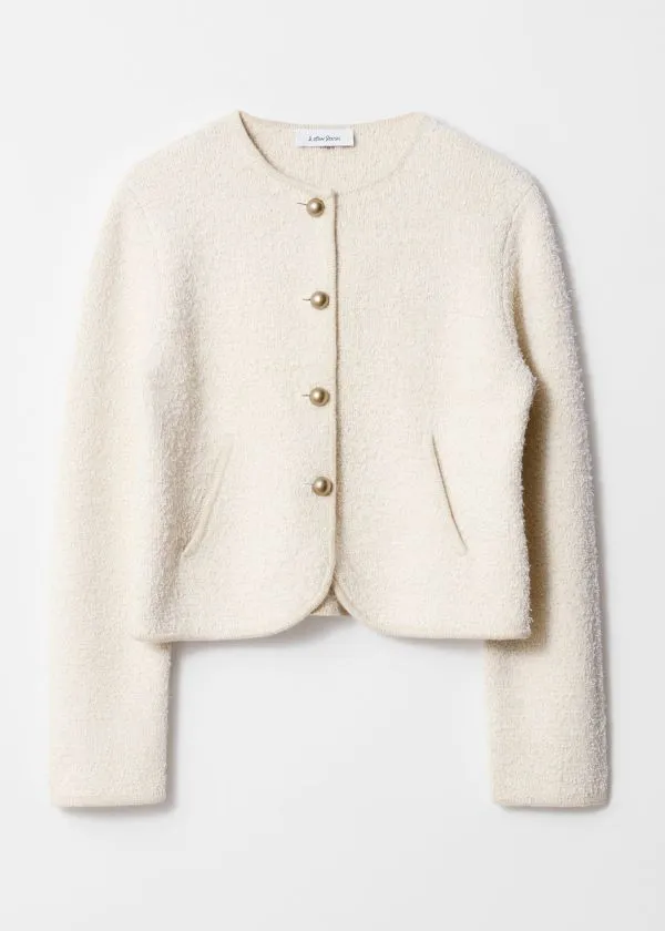 Women Knitwear and Other Stories Textured Glitter Cardigan White