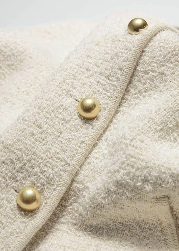 Women Knitwear and Other Stories Textured Glitter Cardigan White