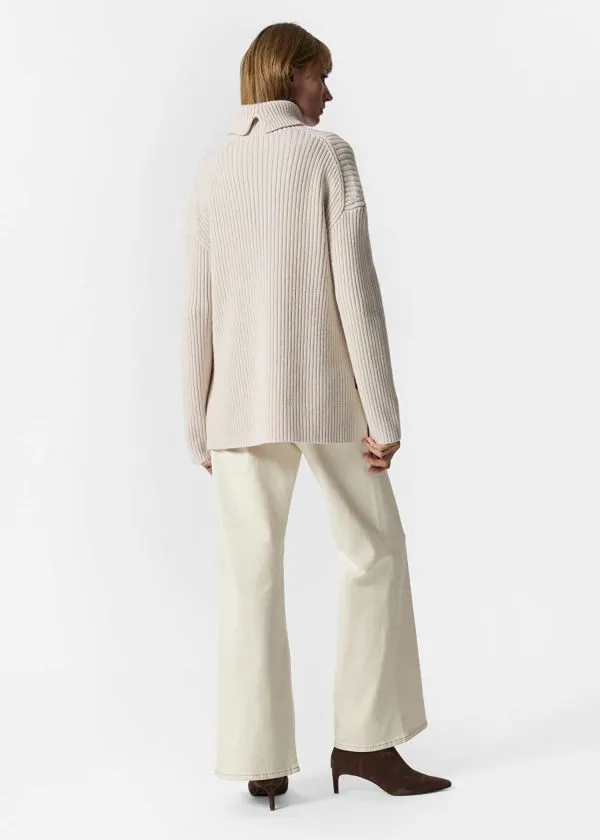 Women Knitwear and Other Stories Turtleneck WoolKnit Jumper Offwhite