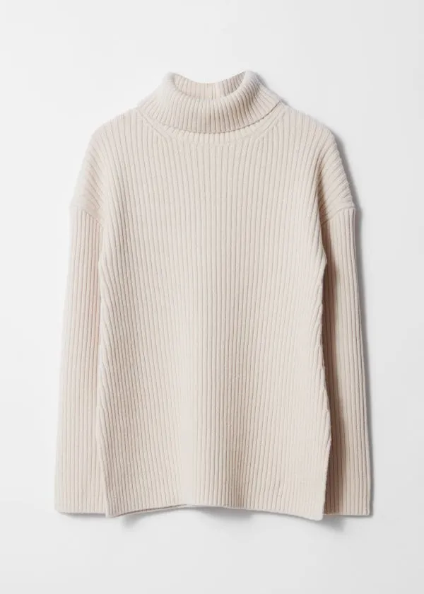 Women Knitwear and Other Stories Turtleneck WoolKnit Jumper Offwhite