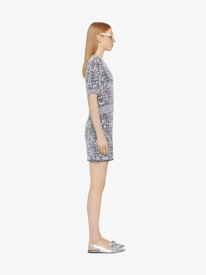 Women Knitwear Givenchy Cropped Cardigan In 4G Tweed With 4G Liquid Detail Navy