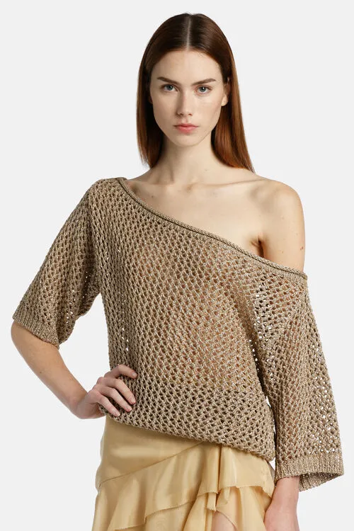 Women Knitwear Luisa Spagnoli Caligiana Caligiana Beige Women Knitwear Luisa Spagnoli Caligiana Caligiana Beige