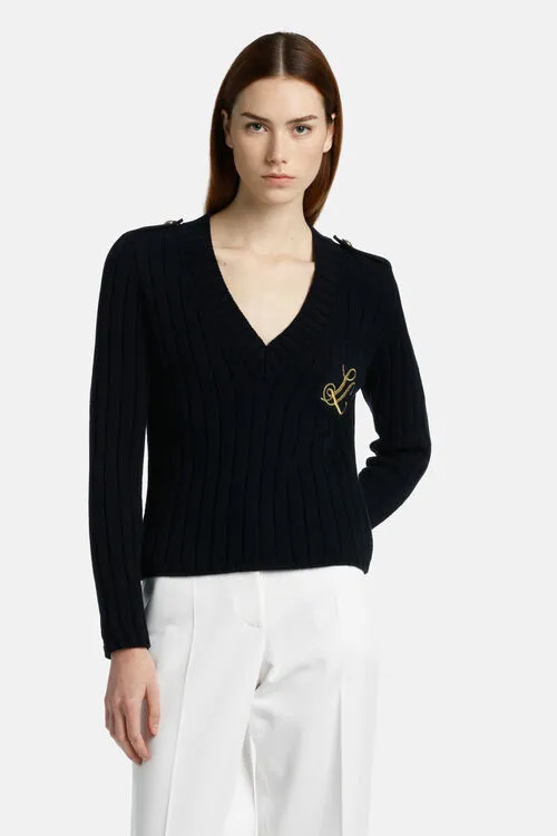 Women Knitwear Luisa Spagnoli Carnagione Carnagione Night Blue